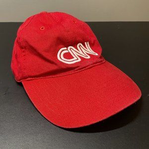 CNN Embroidered Red Baseball Strapback Cap Dad Hat 100% Cotton